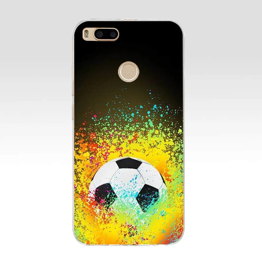 147SD   Fire Football Soccer Ball Soft Silicone Tpu Cover phone Case for xiaomi redmi 4A 4X note 4 4x mi A1 A2 lite