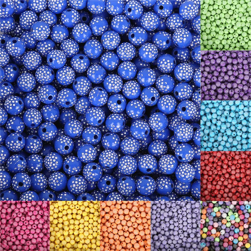 

100pcs 8mm Multi Colors Acrylic Round Beads For Making Arts Crafts Apparel Sewing Garment Beads DIY