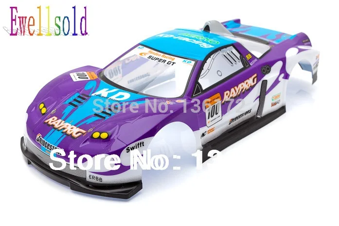 

Ewellsold 1:10 Radio Control Car 1/10 RC Car 1 painted PVC Body Shell 190mm blue S001 2pcs/lot