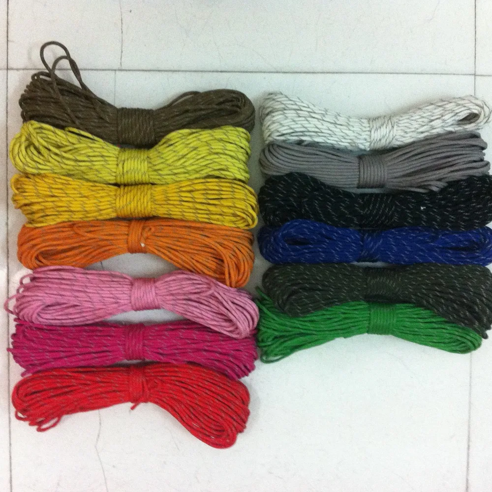 قطعة واحدة 100ft 7 السواحل الصميم 550 رطل عاكس paracord في المظلة الحبل الحبل حبل شحن مجاني