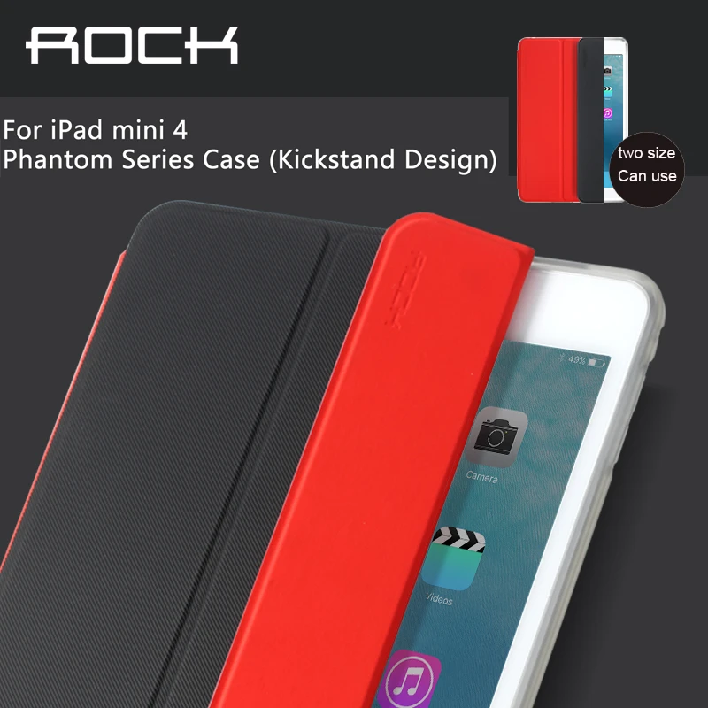 Кожаный чехол-держатель для Apple ipad mini 4 ROCK Phantom с подставкой, кожаный защитный чехол для ipad mini 4, кожаный чехол