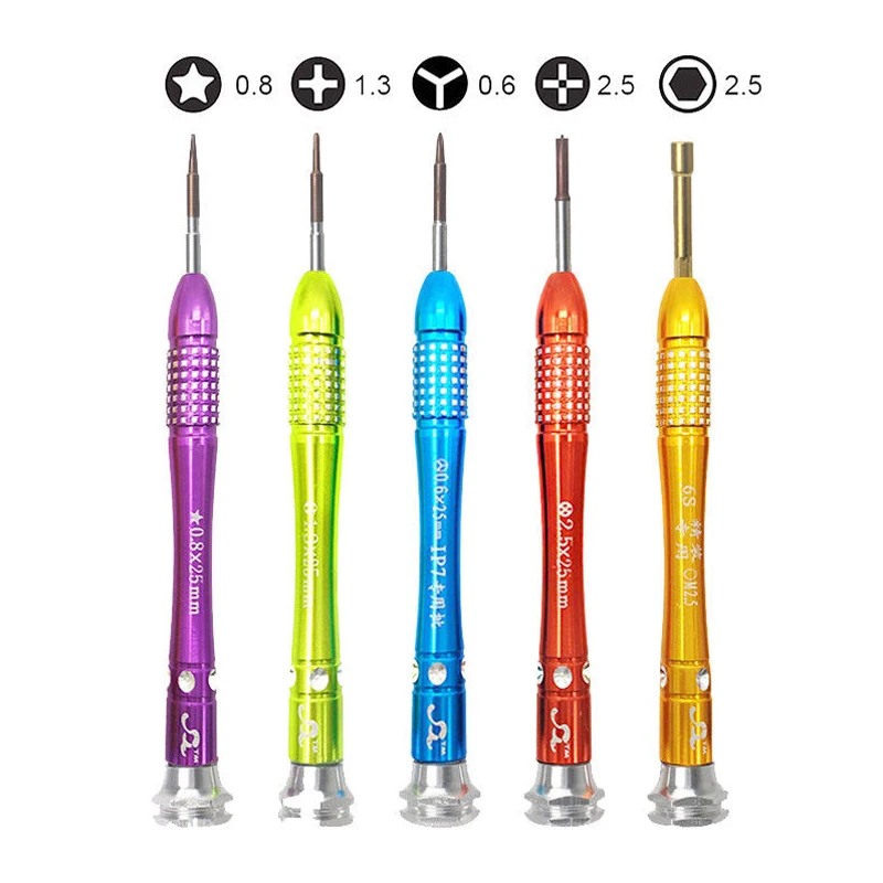 

5 in 1 Mobile Phone Precision S2 Alloy Steel Screwdriver Set for iPhone X 8 7 6 6s 5 5s SE 5C Opening Repair Open Tool Kit