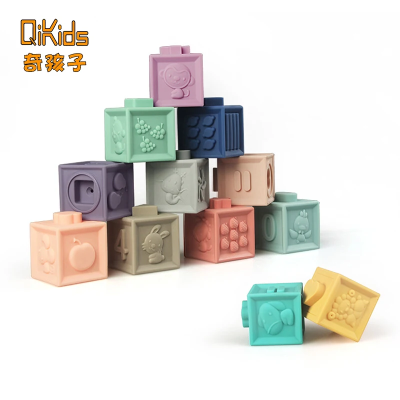 

Baby Grasp Toy Building Blocks 3D Touch Hand Soft Balls Baby Massage Rubber Teethers Squeeze Toy Bath Toys Kids Toys