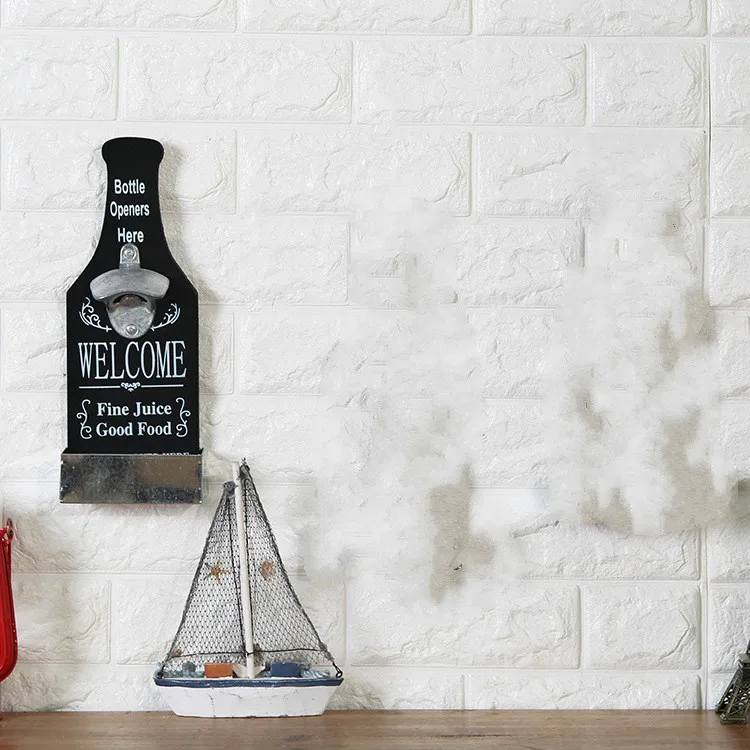 Старинная Деревянная английская пивная креативная открывалка для бутылок Железный контейнер для хранения коробка бар ресторан декоративная открывалка для бутылок украшения стен 3 - Цвет: black one