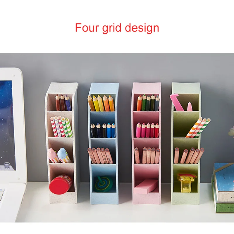 

Student Pen Storage Holder Box Desktop Pencil Makeup Brush Organizer for Office School LCC77