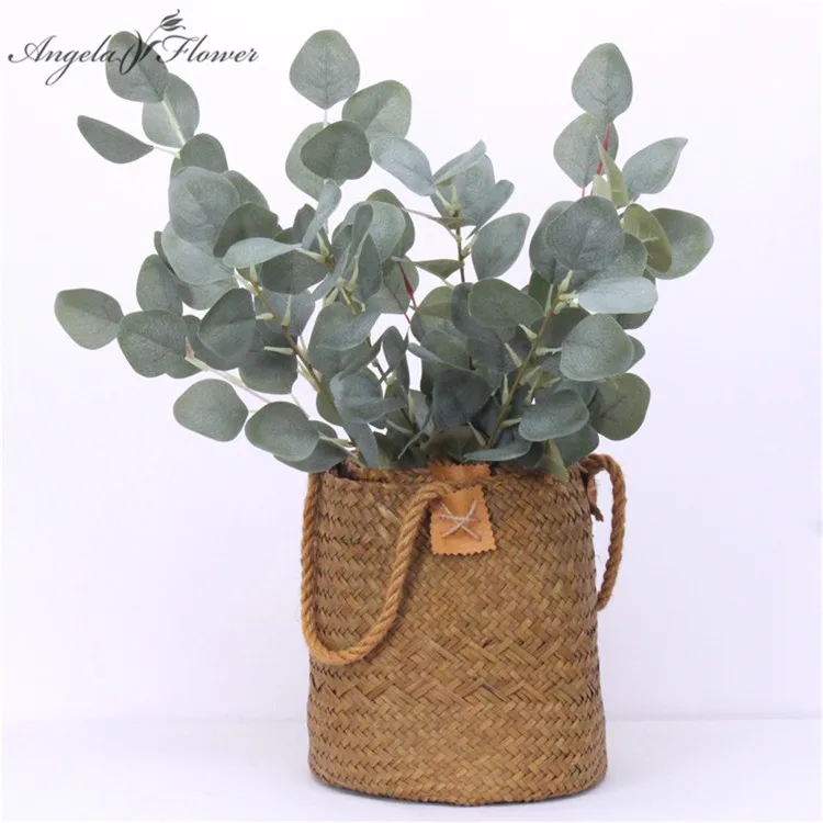 

Artificial rattan vine silk eucalyptus pulp money leaf wedding cross-border hotel Christmas decor green plant wall material leaf