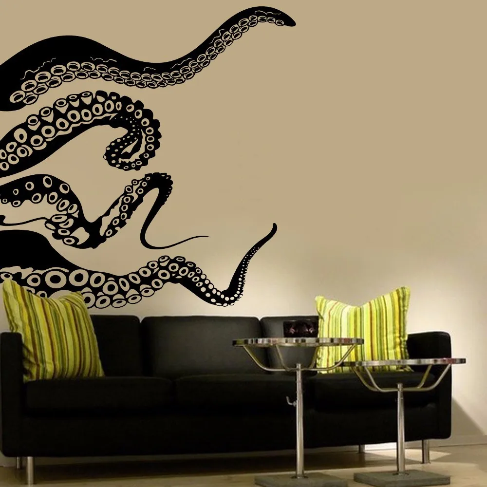 Large Kraken Octopus Tentacles Vinyl Wall Decal Interior Decor Sticker Removable Room Window 160cmx185cm