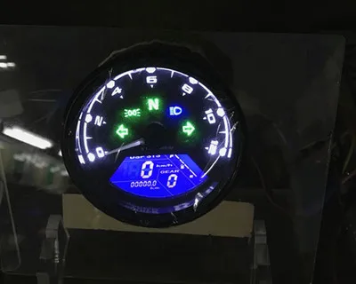 

LCD Digital Odometer 12000RPM Motorcycle Light Gauge Speedometer Tachometer Odometer Adjustable Motorcycle