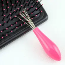 Расческа для волос кисточки Очиститель очистки Remover Embedded пластиковая ручка для инструмента Розовый