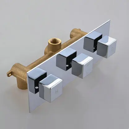 3 циферблата 3 способа квадратный смеситель хромированный латунный душ панель клапана с переключателем кран для ванной комнаты