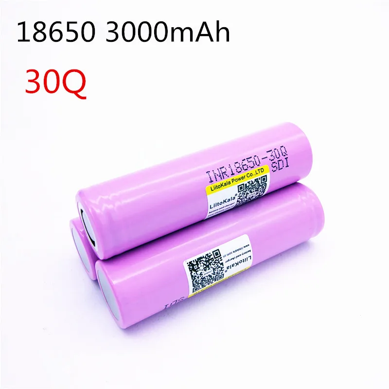 LiitoKala для INR 18650 Батарея 3,7 V 3000mAh INR18650-30Q литий-ионные аккумуляторы