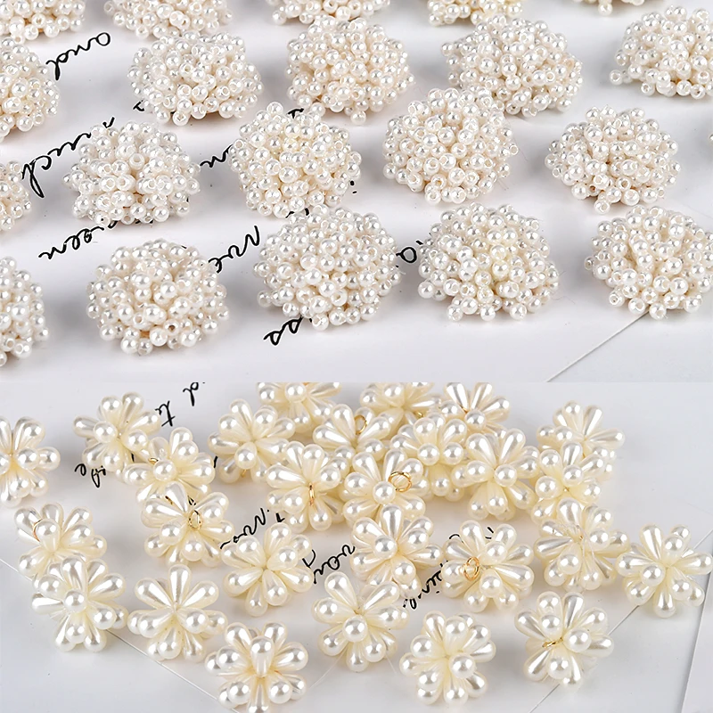 

Min order 10pcs/lot water drop/rounds bead decoration handmade round balls flowers shape beads for diy jewerly earring accessory