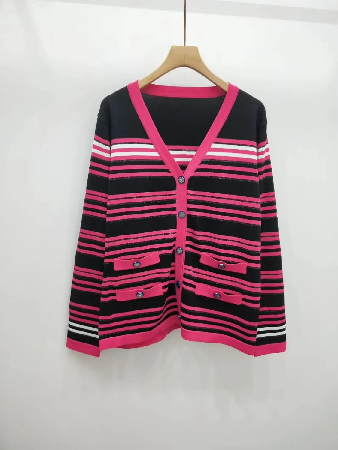 

2019 AUTUMN WINTER WALLA ERA WOMEN SWEATERS CASUAL STRIPE LADIES SWEATERS COLORED BLACK AND PINK FEMME SWEATER 2 COLORS