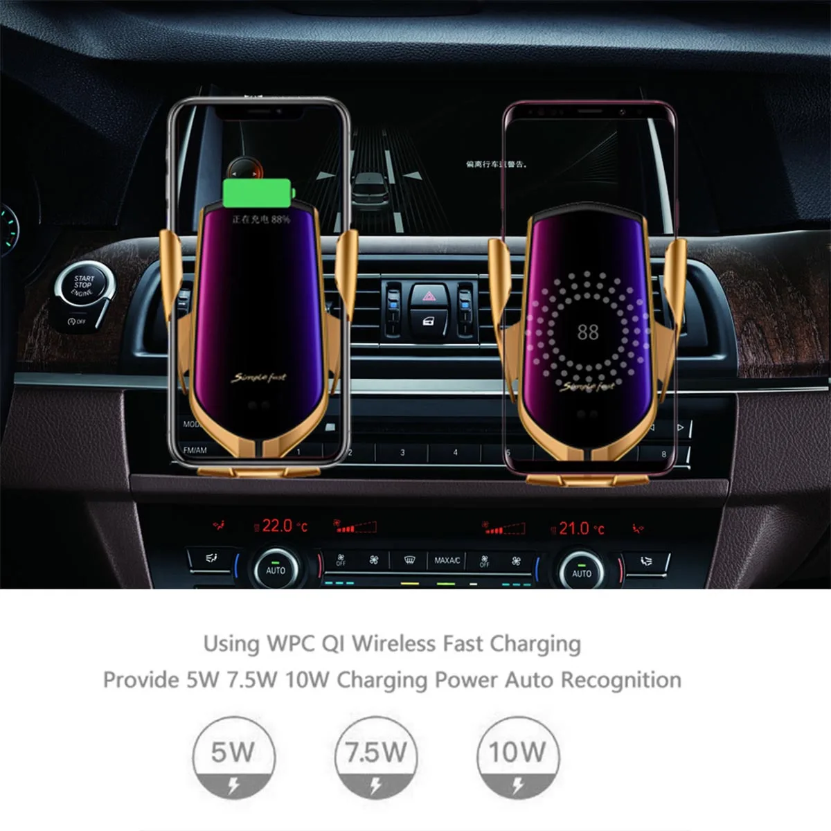 Автоматическая Зажимная Беспроводная зарядка автомобильный держатель телефона для автомобиля вентиляционные отверстия iPhone Xs Max XR huawei samsung Быстрая зарядка