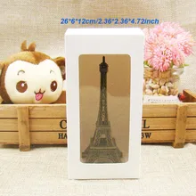 6*6*12 см 30 шт./лот белый/черный/крафт/красный картонная коробка с окошком индивидуальные подарочные коробки конфеты/Торт/мыло/печенье/Кекс упаковочная коробка