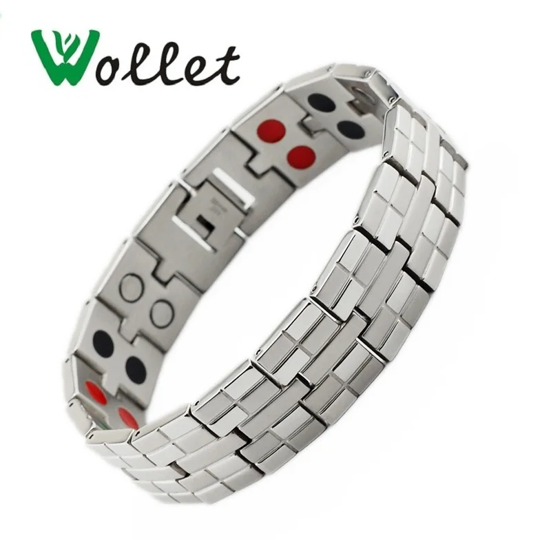 

2015 gifts for valentine's day for men 5 in 1 germanium tourmaline magnetic energy stainless steel bracelet for men gold
