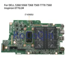 Kocoqin материнская плата для ноутбука DELL Inspiron 5368 5568 7368 7569 7778 7560 Core I7-6560U материнская плата CN-077G1M 077G1M 15264-1 SR2JB