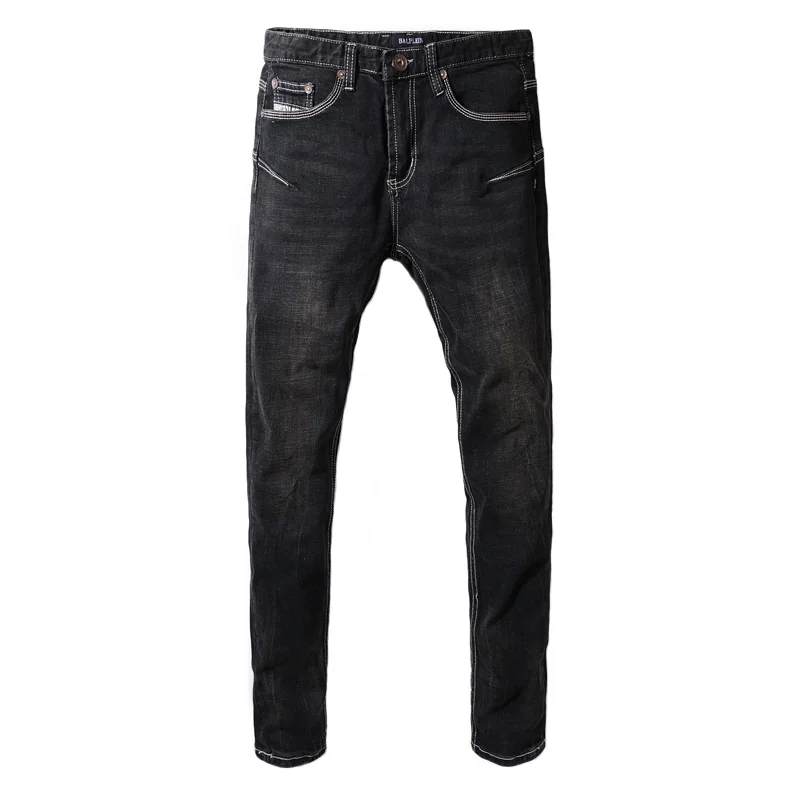 Fashion Classical Men Jeans Elastic Denim Pencil Pants Simple Black Skinny Jeans Men Big Size Streeetwear Hip Hop Jeans homme