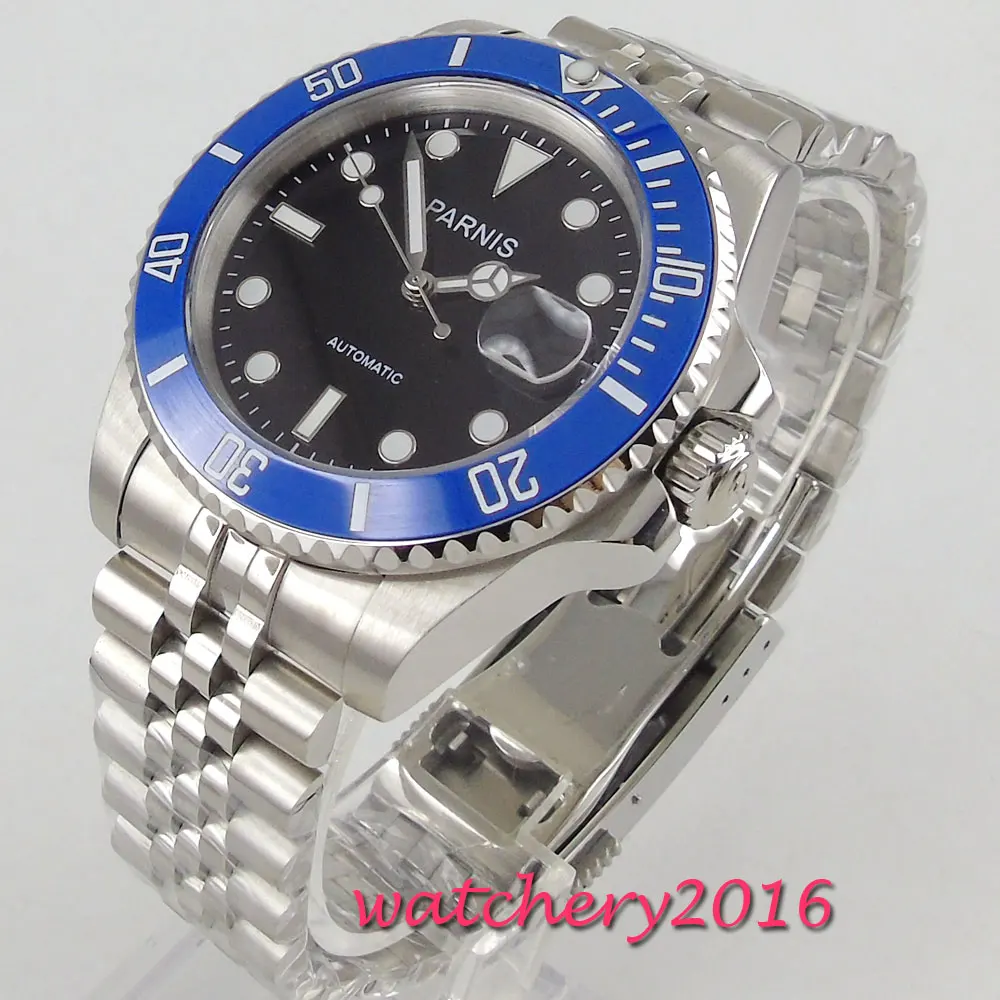 40mm Parnis Watch Mechanical Sapphire Crystal Casual Stainless steel Miyota 8215 Men's Automatic Wa