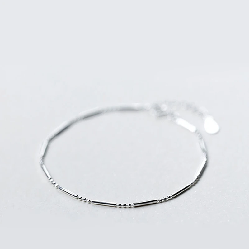 La MaxZa, минималистичный 925 пробы, серебряный браслет с бусинами, регулируемая цепочка, браслеты для женщин, серебро 925, аксессуары для рук, хорошее ювелирное изделие