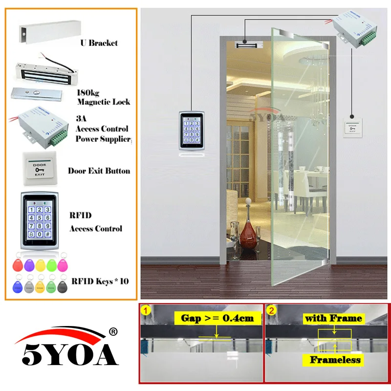 Железная RFID система контроля доступа умный дверной замок Безопасный Комплект Электронный Открыватель ворот домашний гараж цифровой набор электро магнитный - Цвет: B02MagU