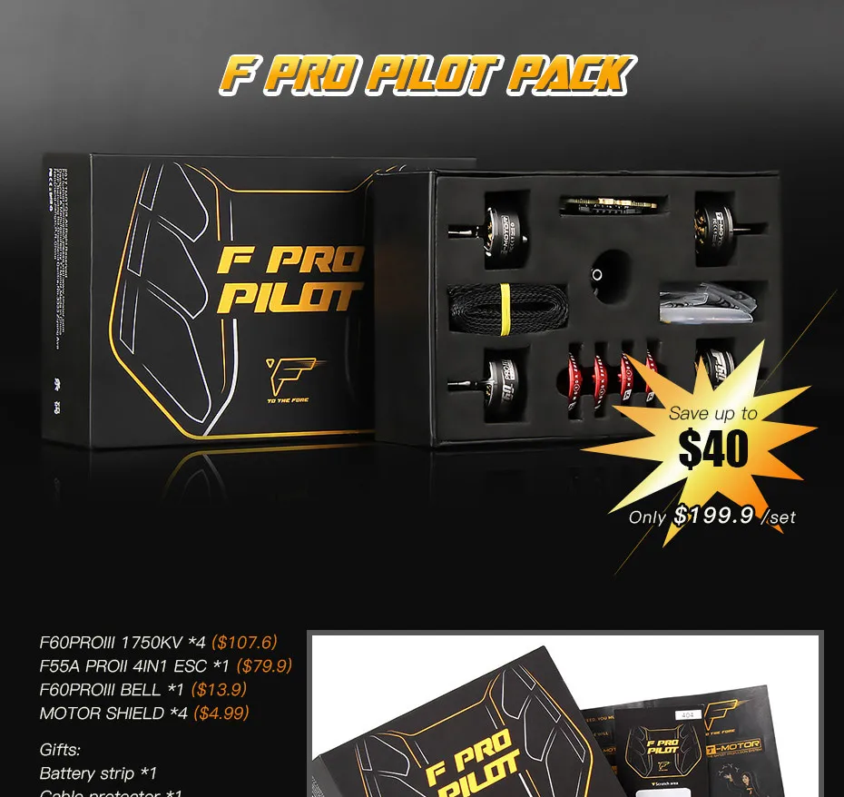 T-MOTOR F pro pliot Pack 4 шт. F60 PRO III+ 1 звонок+ 1 F55A PRO II 4в1 ESC для FPV racing quad