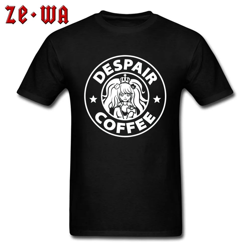Despair Coffee Danganronpa 6279 Round Collar Tshirts Summer Fall Hip hop Tops Shirts 2018 New Fashion Cotton Tops Shirt Young Despair Coffee Danganronpa 6279 black