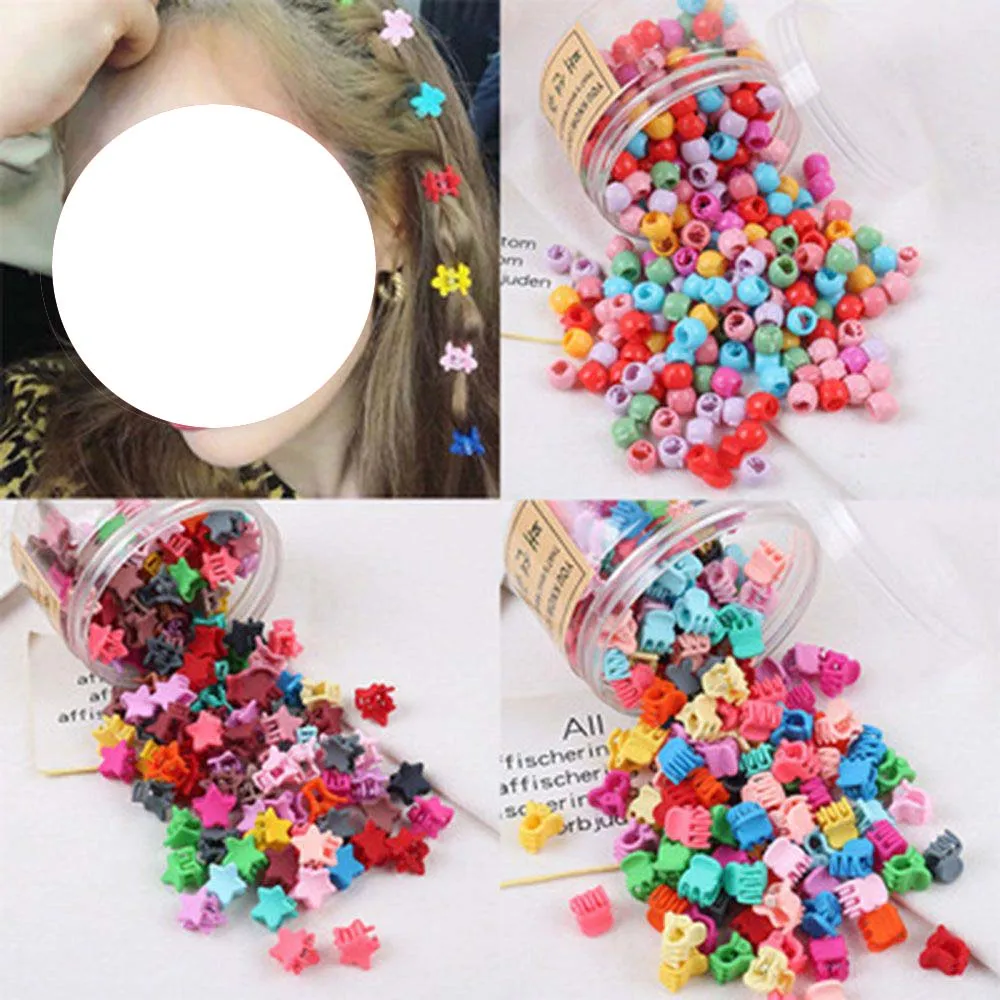 

30Pcs/Pack Summer New Candy Color Star Bead Shaped Hair Claws Women Popular Small Hair Clip Hair Stick Accessories