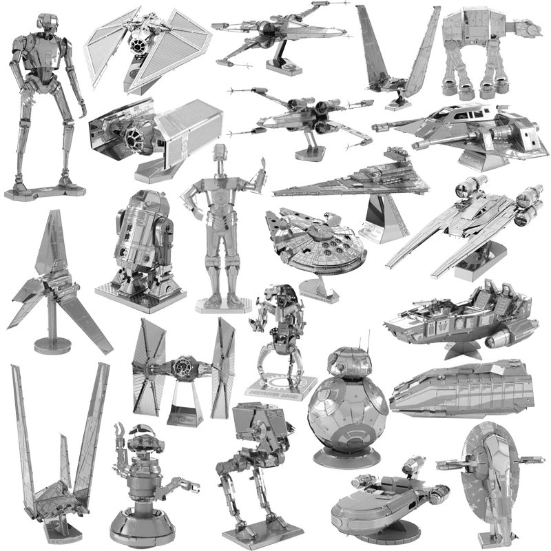 

Star Wars Series 3D DIY Metal Jigsaw Puzzle Spacecraft Model Assemble Toys Mini Battleship Character Model Kids Toy Home Decor