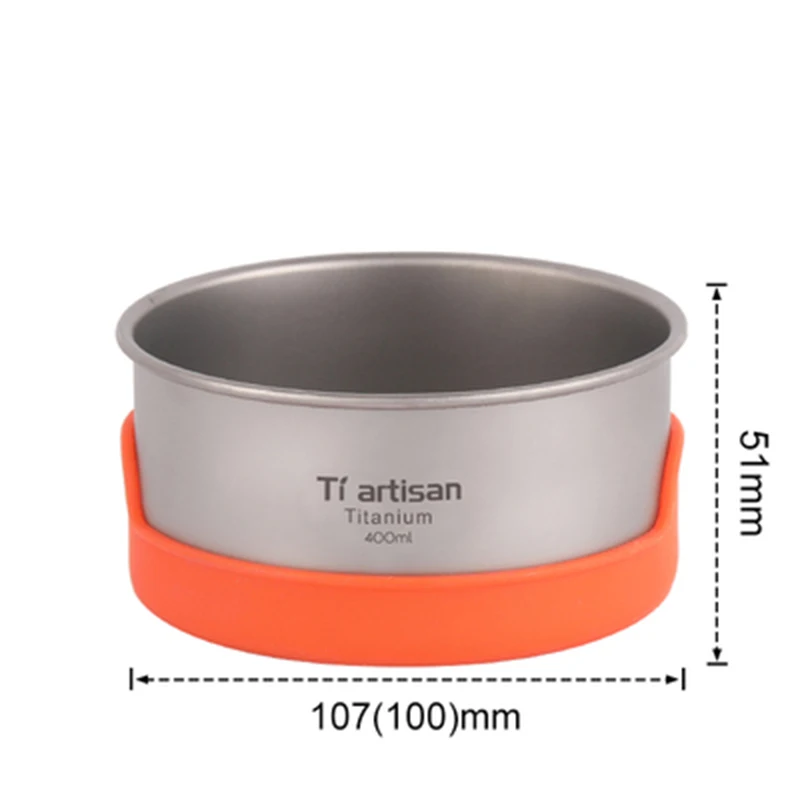 Tiartisan чистая титановая чаша Экологичная суповой салатный титановая рисовая чаша вазы для фруктов теплоизоляционная чаша набор 400 мл/450 мл Ta8215 - Цвет: 400ml