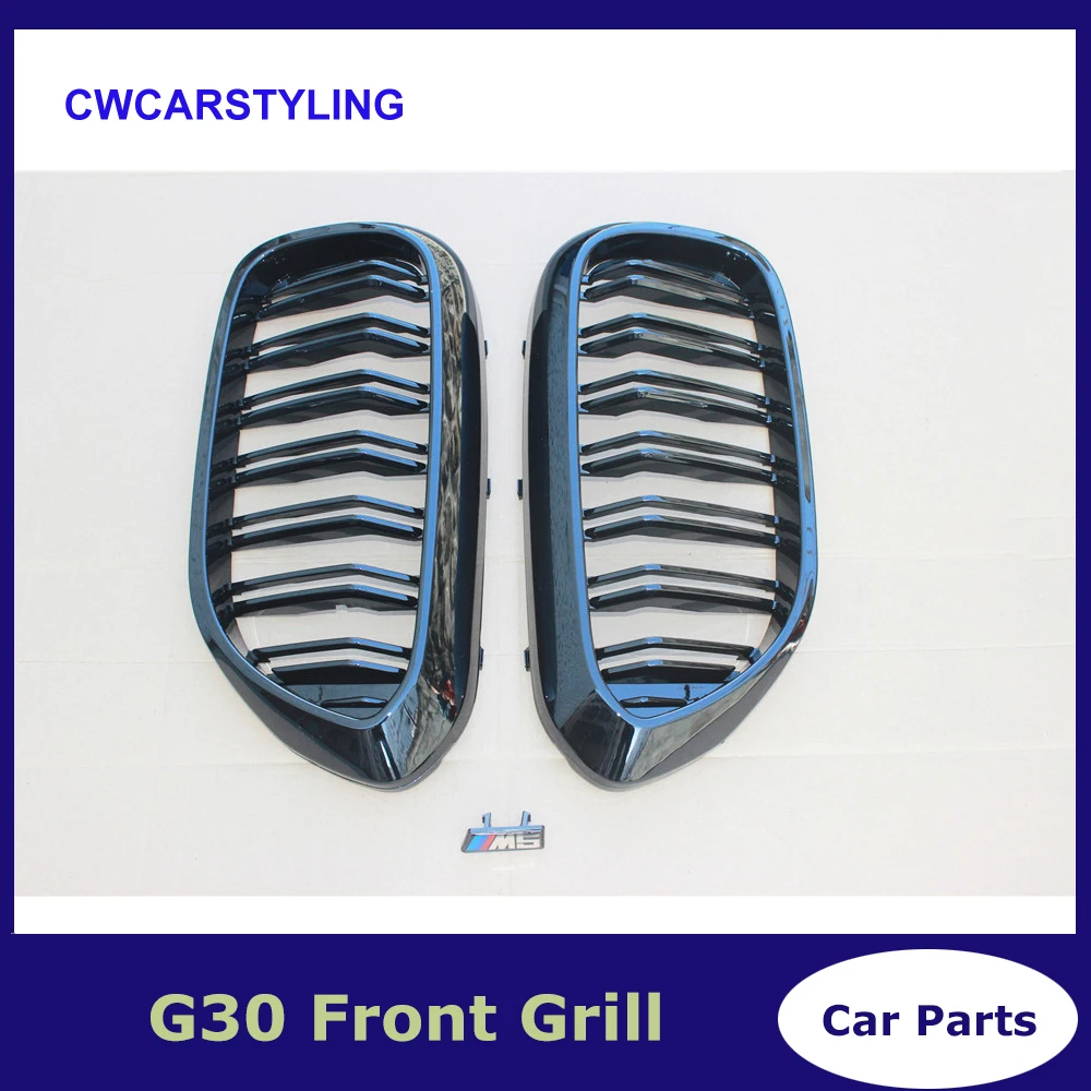

Top Quality G30 M5-Style Kidney ABS Plastic Gloss Black Auto Car styling Front Racing Grill Grille for BMW G30 New 5 Series