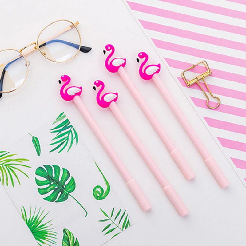 30 шт./лот Kawaii розовый Фламинго мультфильм гелевая ручка подарок Канцтовары школы