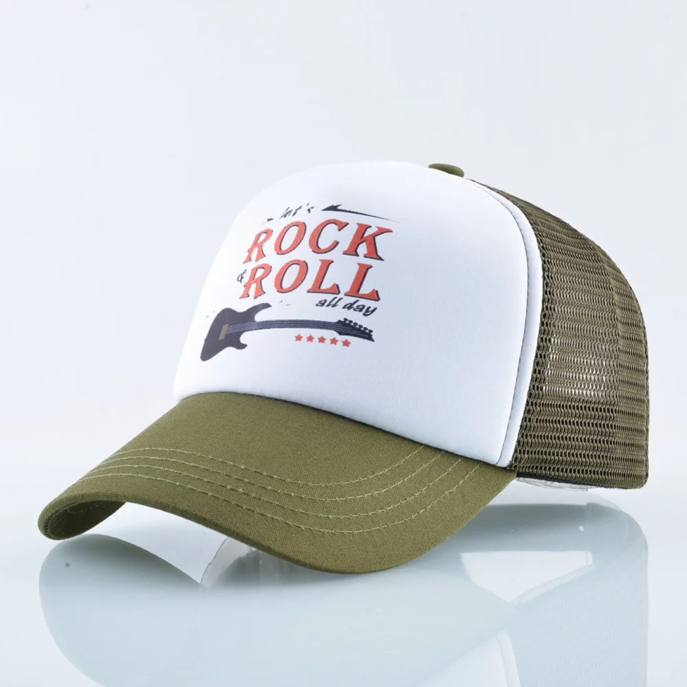 Unisex Trucker Hat Rock /& Roll Summer Mesh Hat Men Baseball Cap Fashion Mens Hat