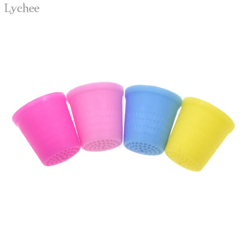 

Lychee 10pcs Plastic Thimble Finger Protector Colorful SewingTools DIY Handmade Sewing Accessory For Stitching Needlework