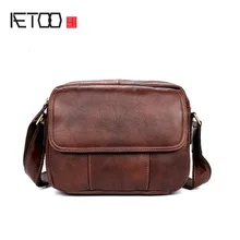 AETOO Casual leather shoulder bag oblique shoulder bag male bag wild first layer of leather oblique shoulder bag female
