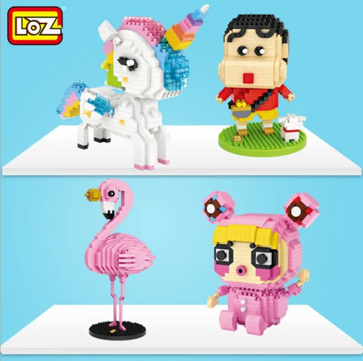 

LOZ Mini Diamond Blocks Cartoon Rainbow Unicorn Flamingo Figurine Anime Boy Girl Diy Toys Gift for Kids Building Blocks Model