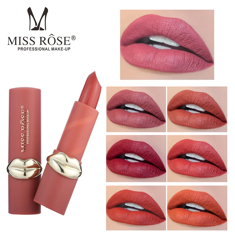 

MISS ROSE Lip Shape Lip-stick Matte Lipstick Easy to Color Lipstick Lip Makeup Professional Makeup Long-lasting Moisturizer