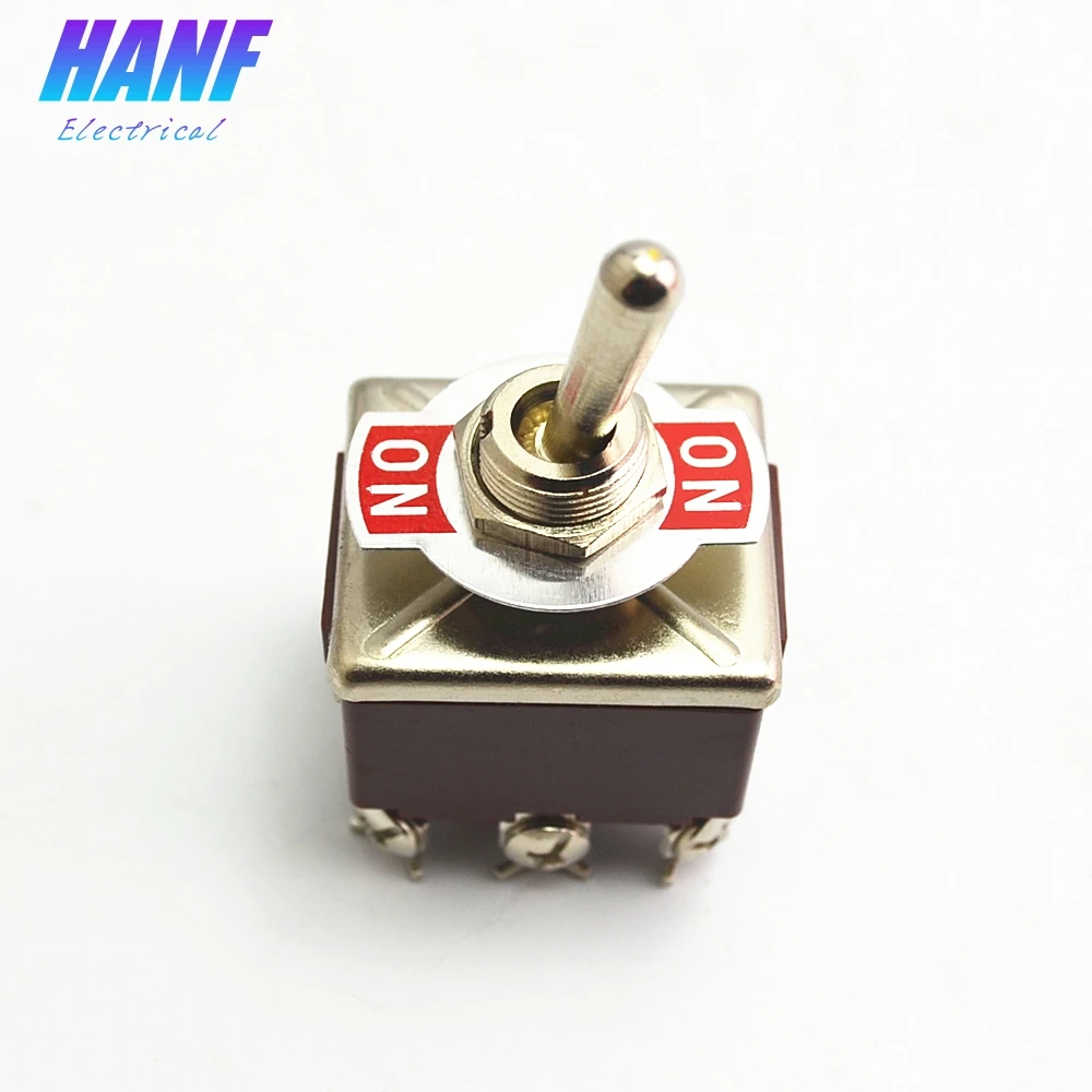 

1pcs toggle switch and rocker 2 positions ON-ON 9 pins 3PDT 15A 250VAC