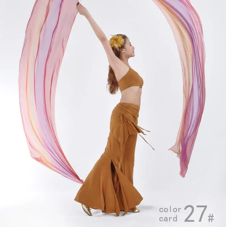 2 шт вуаль 2 шт POI цепной шар 2,0 м* 0,7 м многоцветная вуаль для танца живота танцевальный костюм аксессуары