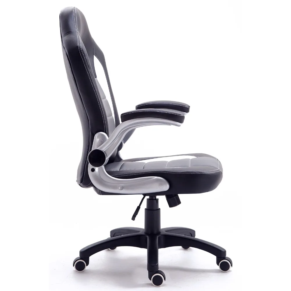 Samincom مريح عالية الظهر حجم كبير كرسي ألعاب الفيديو W54 x D53 x H112-122CM قطب بو مكتب جلدي كرسي Samincom مريح عالية الظهر حجم كبير كرسي ألعاب الفيديو W54 x D53 x H112-122CM قطب بو مكتب جلدي كرسي