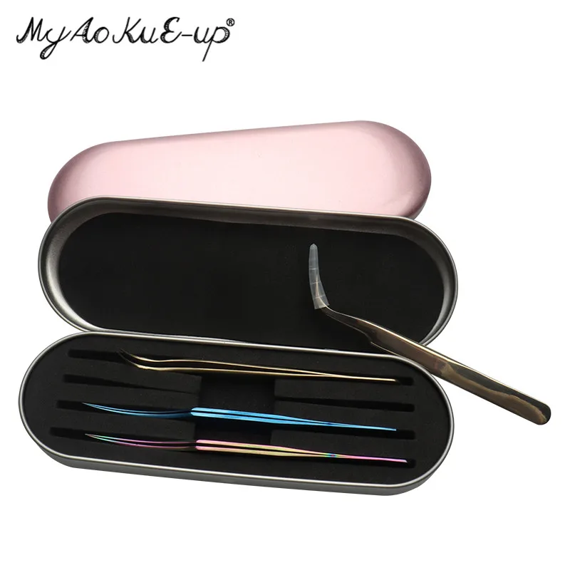 

Professional Tweezers Storage For Eyelash extension Activated Sealed Storage Container eyelash tweezers case Makeup Tools