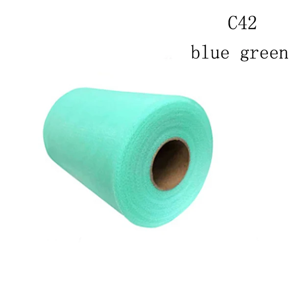 Тюлевая рулонная юбка-пачка 15 см из органзы в рулоне, праздничный Декор для девочек, вечерние принадлежности, синий/черный/белый/и т. Д. Wh - Цвет: C42 blue green