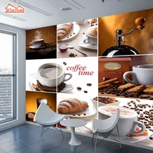 ShineHome-Большие Пользовательские Кофе время кафе барные обои 3D настенные росписи БУМАГИ домашний декор гостиной обои-рулон-Размер