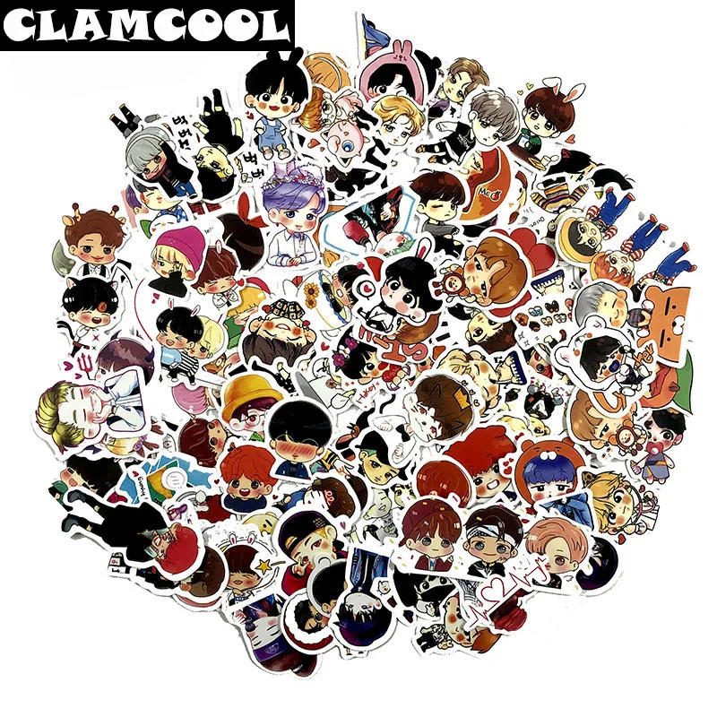 

120Pcs Korean Classic Handsome Boy Combination Cute Edition Sticker ForBike Gift Box Travel Case Book Motorcycle Bike Skateboard