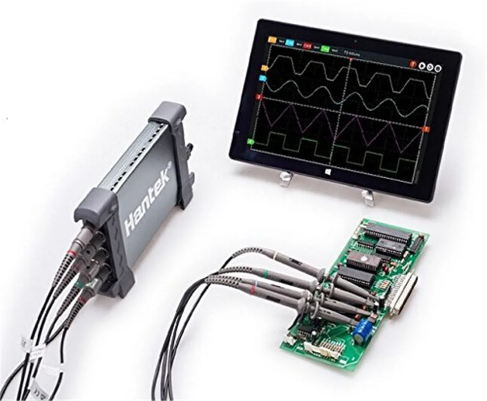 Осциллограф Hantek 6074BD цифровой виртуального 70 мГц пропускной способности 4 CH Функция/генератор сигналов произвольной формы Oscilloscopio