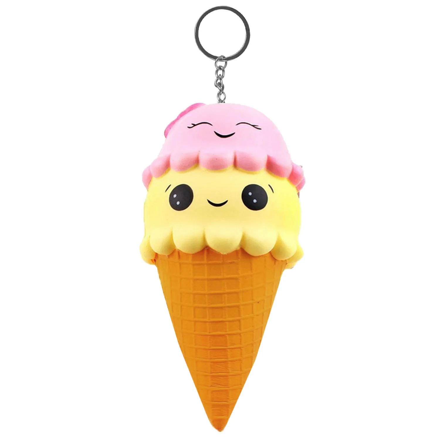 

Cute Kawaii Squishy Ice Cream Cone ijsje Keychain Pendant Toy Slow Rising for Kids Adult Relieves Stress Bag Purse Phone Decor