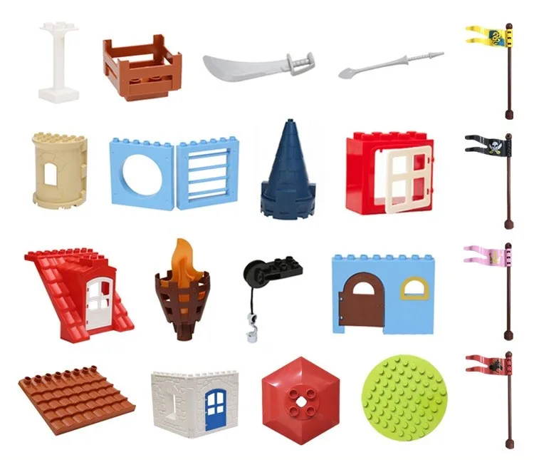 

duplo house farm mini figures building block set parts duplo train education original accessorie toys