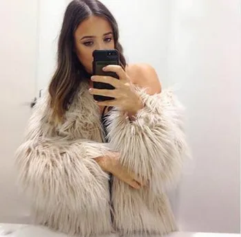 

Winter New Imitation Fur Ladies Washed Hair Fox Fur Faux Fur Coat Short Long Sleeve Large Size Floating Hair Imitation Faux Fur