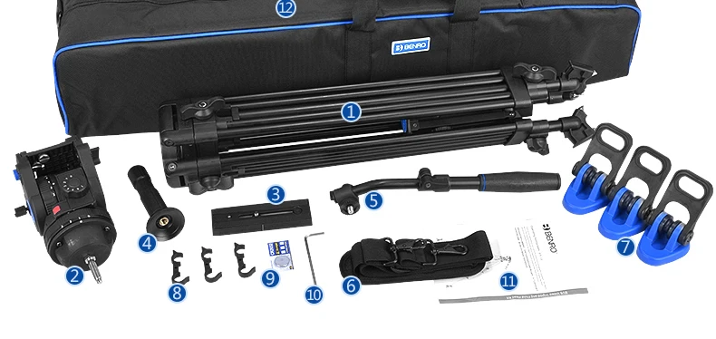 Benro BV6/BV4/BV8/BV10 серия штатив для камеры Регулируемый демпфирующий гидравлический PTZ фотография Профессиональный штатив