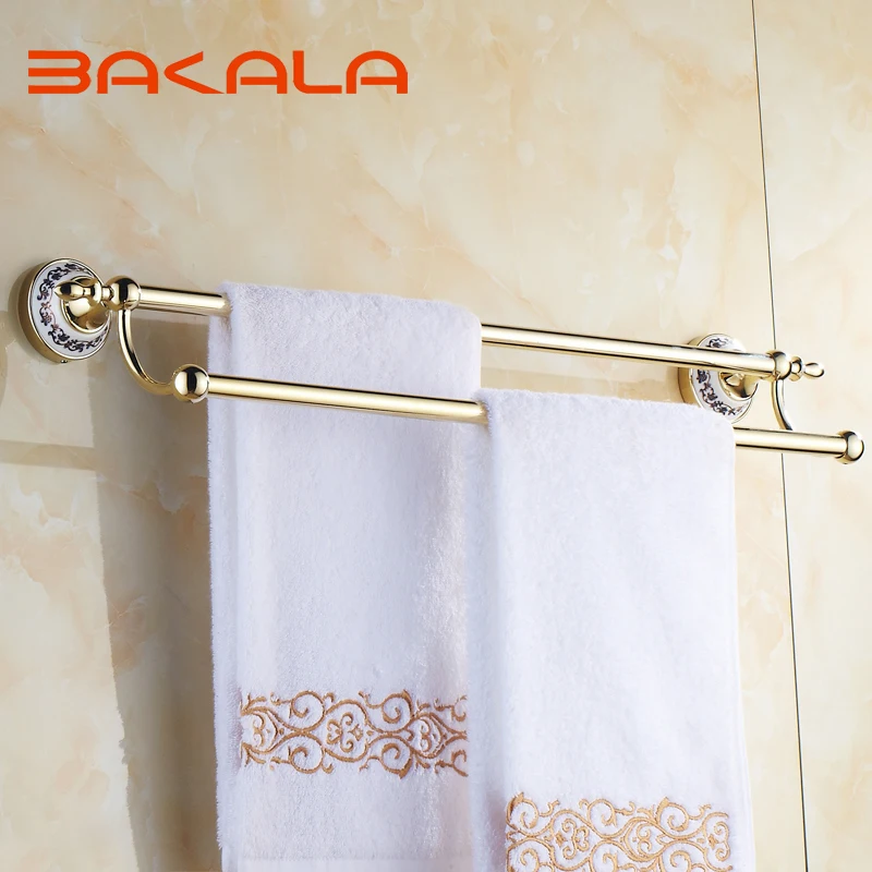 BAKALA Free Shipping Wholesale And Retail Wall Mounted Gold plate Towel